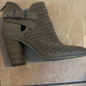 Vince Camuto perforated stacked heel ankle boot